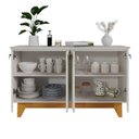 Ver imagem 4 de Buffet para Sala de Jantar 4 Portas com Pés de Madeira Maciça Suécia Off White/Nevaska/Cerejeira