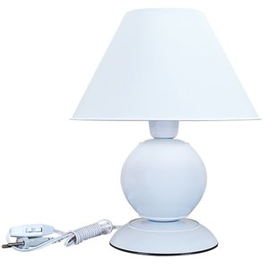 Abajur Moderno Decoração Quarto Sala Luminária Maetê Branca Cúpula Branca