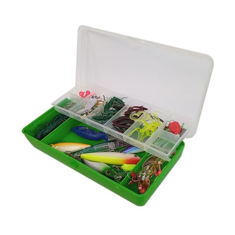 Isca Artificial Kit de Pesca Estojo Completo Alicate Anzol Caixa Organizadora Rio Lago Mangue Mar Pe