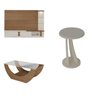Kit para Sala de Estar Painel e Mesa de Centro e Mesa Lateral Redonda Toronto - 2