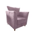Ver imagem 2 de Poltrona Decorativa Isis Suede Rose Pés Madeira Ms Decor