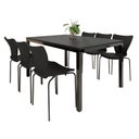 Ver imagem 2 de Conjunto Sala de Jantar 6 Lugares Retangular Tampo MDF 160x85cm Mesa Smart com Cadeiras Mono Preto