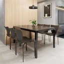 Ver imagem 1 de Conjunto Sala de Jantar 6 Lugares Retangular Tampo MDF 160x85cm Mesa Smart com Cadeiras Mono Preto