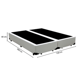 Cama Box Casal 138 Bipartido Tecido Sintético Branco com Colchão Marrocos - Poliéster - Espuma D33 3 - 3