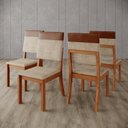 Ver imagem 1 de Kit 4 Cadeiras Estofadas para Mesa de Jantar Milla Plus