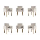 Ver imagem 1 de Kit 6 Poltronas Nina Decorativa Recepção Sala Oferta Courino Cor:courino Bege