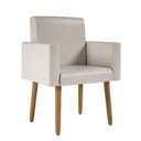 Ver imagem 3 de Kit 6 Poltronas Nina Decorativa Recepção Sala Oferta Courino Cor:courino Bege