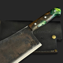 Ver imagem 6 de Cutelo Artesanal Sg em Aço Inox 3mm - Cabo em Resina com Bainha:10'' (25cm)