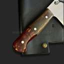 Ver imagem 7 de Cutelo Artesanal Sg em Aço Inox 3mm - Cabo em Resina com Bainha:10'' (25cm)