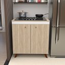 Ver imagem 1 de Balcão 2 Portas para Cooktop 4 Bocas Bege/Carvalho/Branco