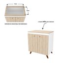 Ver imagem 6 de Balcão 2 Portas para Cooktop 4 Bocas Bege/Carvalho/Branco