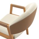 Ver imagem 6 de Kit 2 Cadeiras Poltronas Jantar Allegra Madeira Estofada Linho Courino Areia