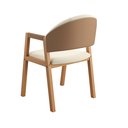 Ver imagem 7 de Kit 2 Cadeiras Poltronas Jantar Allegra Madeira Estofada Linho Courino Areia