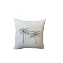 Ver imagem 4 de Almofada Linho Bordada Coqueiro Verde 45x45cm Com Enchimento