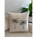 Ver imagem 6 de Almofada Linho Bordada Coqueiro Verde 45x45cm Com Enchimento