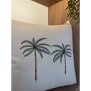 Ver imagem 3 de Almofada Linho Bordada Coqueiro Verde 45x45cm Com Enchimento