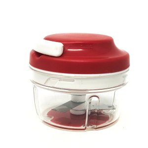 Mini Processador de Alimentos Vermelho com 3 Lâminas Inox
