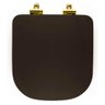 Assento Poliester Soft Close Piano Marrom Fosco para vaso Deca com Ferragem Dourada - 6