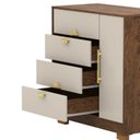 Ver imagem 5 de Cômoda Sapateira para Quarto 4 Gavetas 1 Porta Ilha Bela Imbuia Fendi Marrom