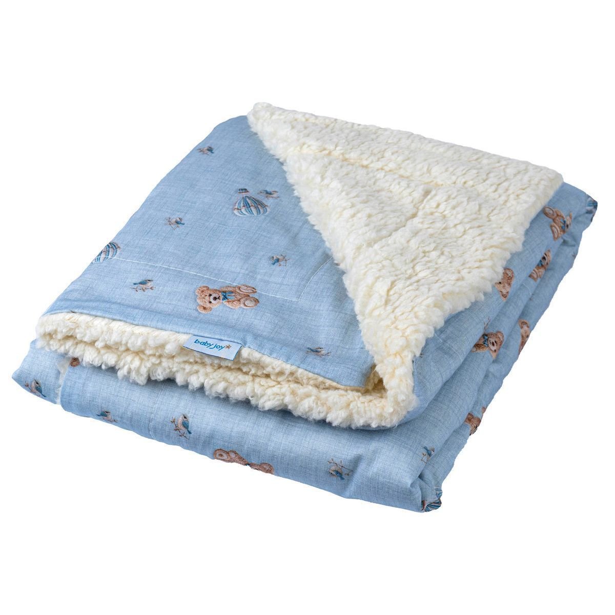 Kit Enxoval Bebe Luxo Toalha de Banho+manta+pano de Boca Cor:azul - 2