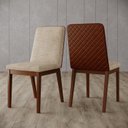 Ver imagem 1 de Conjunto 2 Cadeiras Pietra para Mesa de Jantar Marrom/Nature/Caramelo/Creme