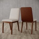 Ver imagem 1 de Conjunto 2 Cadeiras para Mesa de Jantar Elena Bege/Nature/Caramelo