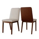 Ver imagem 5 de Conjunto 2 Cadeiras para Mesa de Jantar Elena Bege/Nature/Caramelo