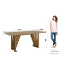 Ver imagem 3 de Mesa para 6 Lugares Tampo 200cm Canto Arredondado com Vidro Marrom/Nature