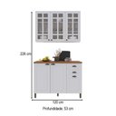 Ver imagem 4 de Cozinha Compacta Bariloche 6 Portas 2 Gavetas com Vidro e Pés 100% MDF Branco - Indékes
