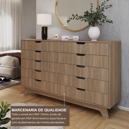 Cômoda Alice 10 Gavetas em 100% Mdf - 7