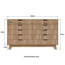 Ver imagem 3 de Cômoda para Quarto 10 Gavetas MDF Alice Yescasa Marrom/Louro Freijó