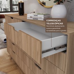 Cômoda Alice 10 Gavetas em 100% Mdf - 4