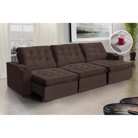 Sofá Londres 6 Lugares 3,20cm- de Casa Décor Estofados