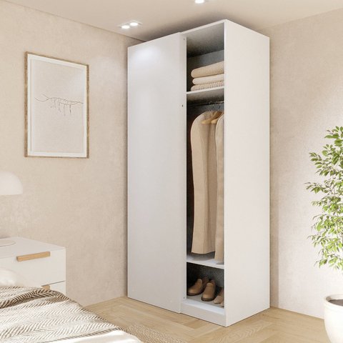 Módulo de Canto Linear Closet sem Porta Jade CabeCasa MadeiraOriginals Branco/Fosco