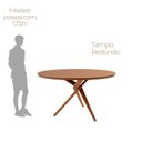 Ver imagem 4 de Mesa Tampo Redondo 135x135cm Madeira Maciça Hope Marrom/Cinamomo/Imbuia