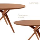Ver imagem 5 de Mesa Tampo Redondo 135x135cm Madeira Maciça Hope Marrom/Cinamomo/Imbuia