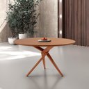 Ver imagem 1 de Mesa Tampo Redondo 135x135cm Madeira Maciça Hope Marrom/Cinamomo/Imbuia