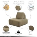 Ver imagem 5 de Conjunto Sala de Estar 1 Sofá Retrátil Modulado 282cm e 1 Poltrona Santiago Bouclê Castor G89 - Gran