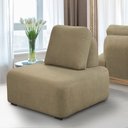 Ver imagem 3 de Conjunto Sala de Estar 1 Sofá Retrátil Modulado 282cm e 1 Poltrona Santiago Bouclê Castor G89 - Gran