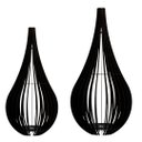 Ver imagem 1 de Abajur Grande de Chão CAPADÓCIA MDF Luminária -:Preto/Kit com 2 - 90x40cm e 75x40cm