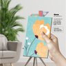 Flores delicadas e coloridas - Quadro ou placa decorativa com 4 peças - 6mm - Placa decorativa - Sof - 3