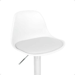 Kit 10 Banqueta Alta Leda Estofada com Base Giratória e Regulagem de Altura - Branco - 6