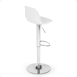 Kit 10 Banqueta Alta Leda Estofada com Base Giratória e Regulagem de Altura - Branco - 4