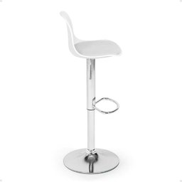 Kit 10 Banqueta Alta Leda Estofada com Base Giratória e Regulagem de Altura - Branco - 3