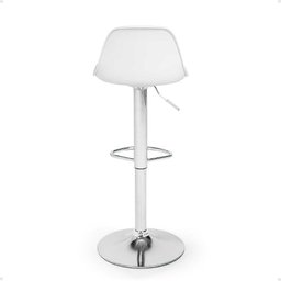 Kit 10 Banqueta Alta Leda Estofada com Base Giratória e Regulagem de Altura - Branco - 5