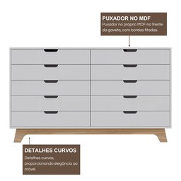 Cômoda Alice 10 Gavetas em 100% Mdf - 8
