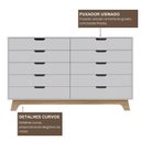 Ver imagem 6 de Cômoda Alice 10 Gavetas em 100% MDP/MDF Yescasa Branco/Louro Freijó
