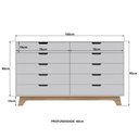 Ver imagem 3 de Cômoda Alice 10 Gavetas em 100% MDF Yescasa Branco/Louro Freijó