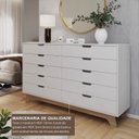 Ver imagem 7 de Cômoda Alice 10 Gavetas em 100% MDP/MDF Yescasa Branco/Louro Freijó