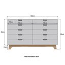 Ver imagem 3 de Cômoda Alice 10 Gavetas em 100% MDP/MDF Yescasa Branco/Louro Freijó